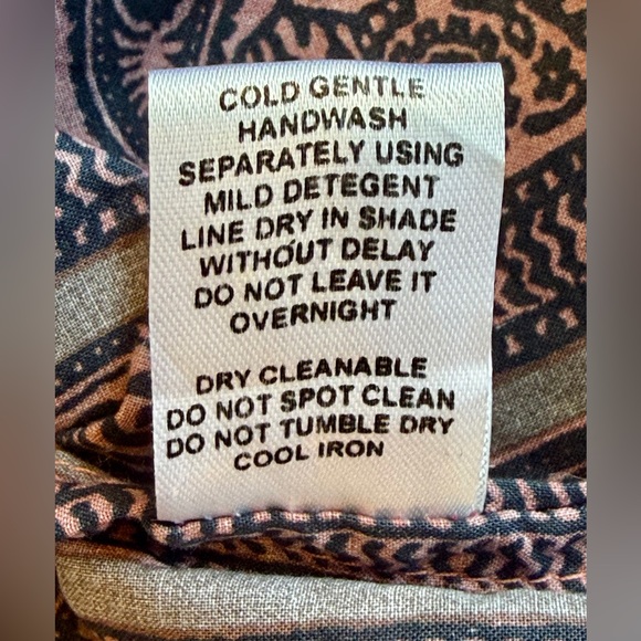 BNWT NATALIE MARTIN Voluminous Paisley Stripe Cotton Top XL Navy/Pink/Gray - Picture 14 of 16